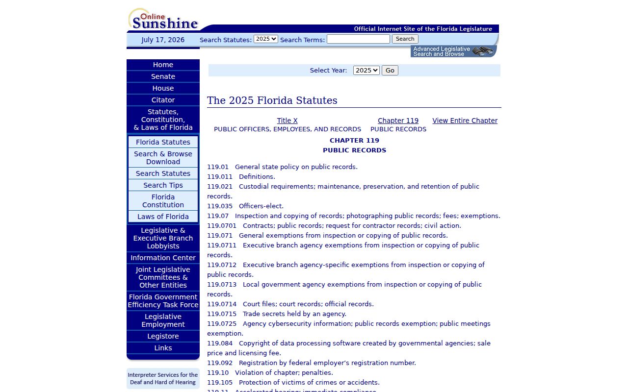 Florida Public Records Law used for Cross City police record access