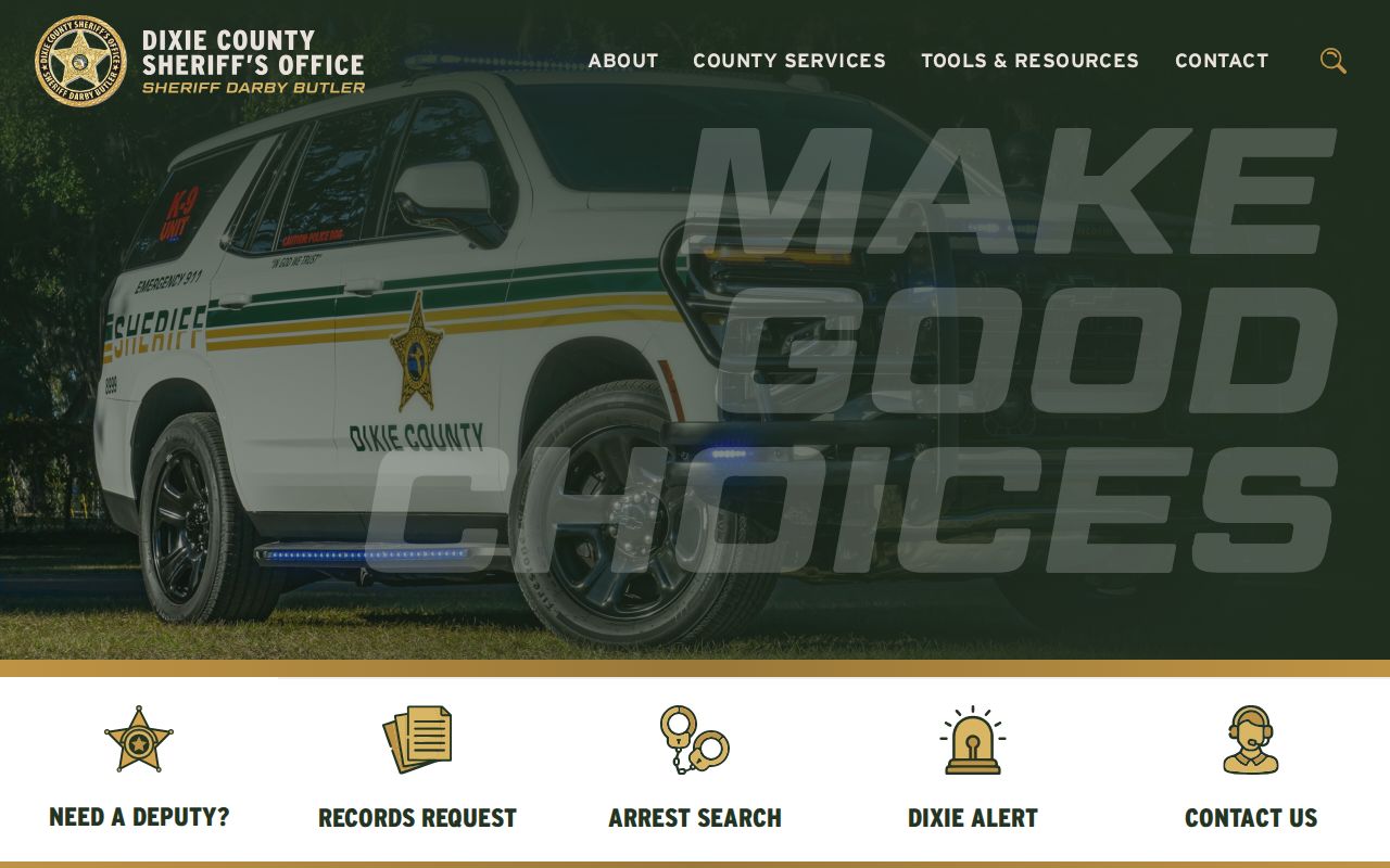 Dixie County criminal records Sheriff source