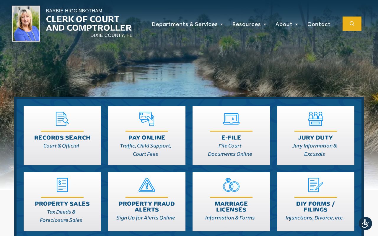 Dixie County criminal history Clerk record source