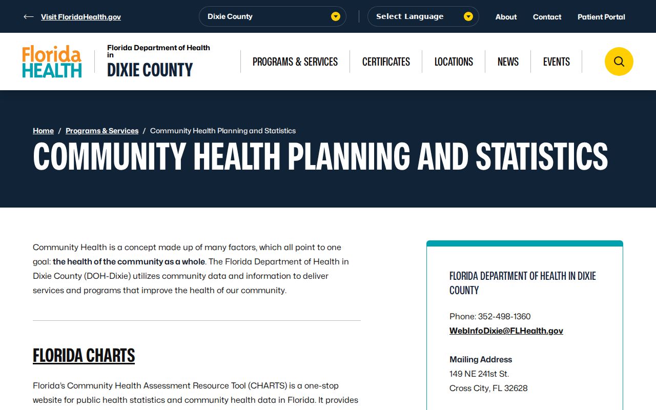 Official Dixie County planning context for coastal Horseshoe Beach